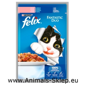 Purina Felix Fantastic Duo saszetka 100g  łosoś sardynka w galarecie