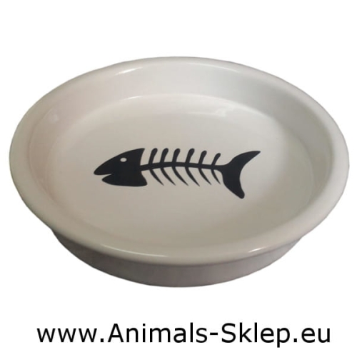 Yarro miska ceramiczna talerzyk dla kota biały 13,5cm