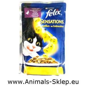 Purina Felix Sensations saszetka 100g kaczka ze szpinakiem w galaretce