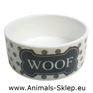 Yarro miska ceramiczna dla psa Woof szara 13cm