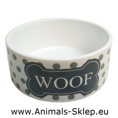 Yarro miska ceramiczna dla psa Woof szara 13cm