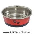 Yarro miska metalowa na grubym dnie guma 17cm 500ml czerwona