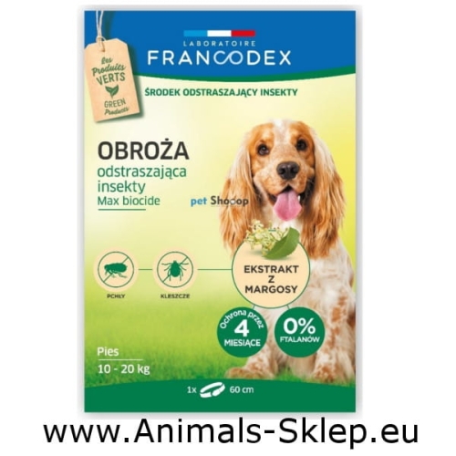 Francodex obroża odstraszająca insekty dla psów 10-20 kg
