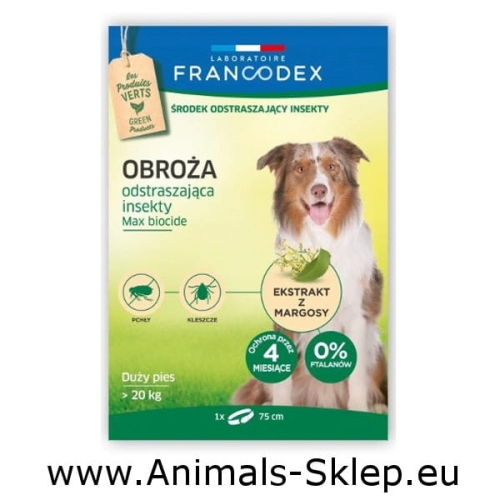 Francodex obroża odstraszająca insekty dla psów powyżej 20 kg
