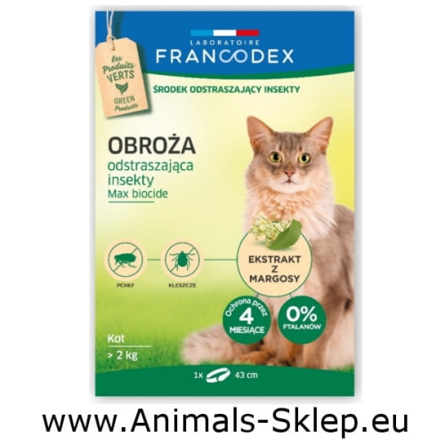 Francodex obroża odstraszająca insekty dla kotów powyżej 2 kg