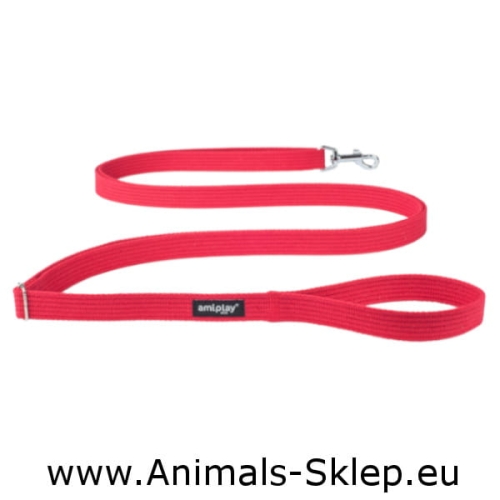Amiplay smycz regulowana Easy Fix Cotton S Czerwony