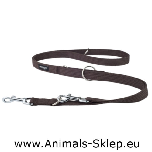 Amiplay smycz regulowana 6w1 Cotton XL Brązowa
