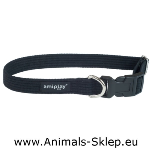 Amiplay obroża regulowana Cotton L Czarny