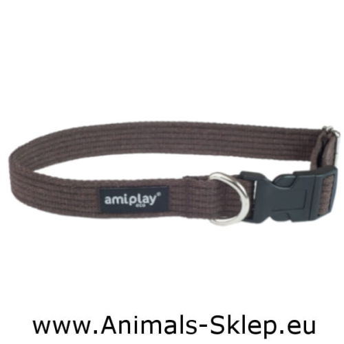 Amiplay obroża regulowana Cotton XL Brązowy