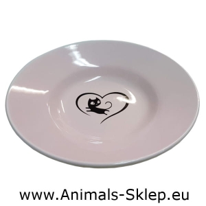 Yarro miska ceramiczna z serduszkiem dla kota różowa 15,5cm