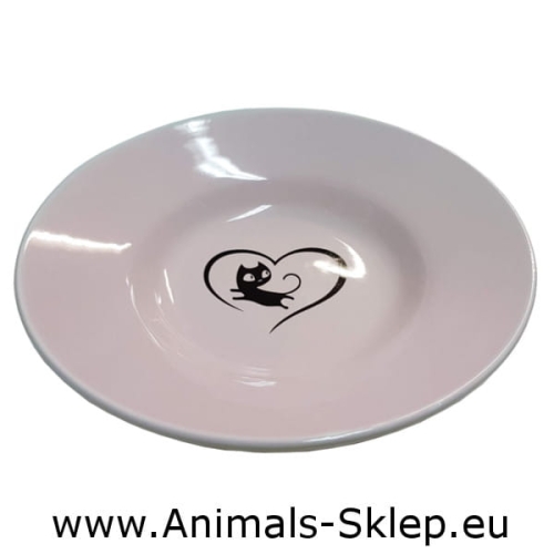Yarro miska ceramiczna z serduszkiem dla kota różowa 15,5cm