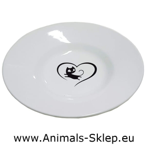 Yarro miska ceramiczna z serduszkiem dla kota biała 15,5cm