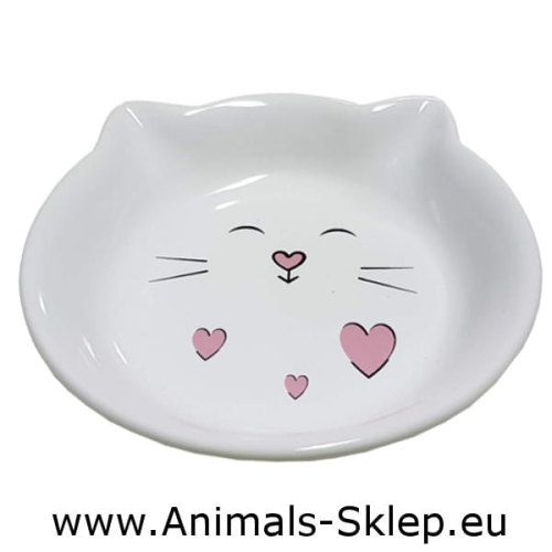 Yarro miska ceramiczna dla kota 14cm biały kot