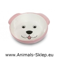 Yarro miska ceramiczna w kształcie głowy psa 16cm różowa