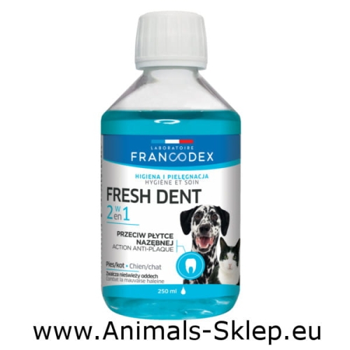 Francodex Fresh Dent 2w1 płyn do higieny jamy ustnej dla psów i kotów 250ml