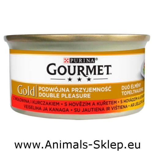 Gourmet Gold kawałki w sosie z wołowiną i kurczakiem 85g