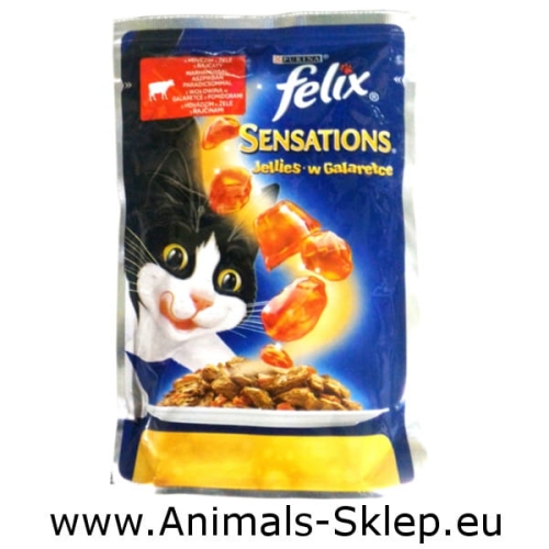 Purina Felix Sensations saszetka 100g wołowina z pomidorami w galaretce