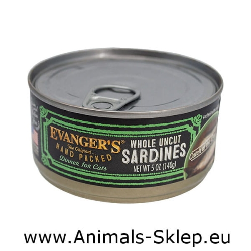 Evanger's Hand Packed Sardynki dla Kota 140g