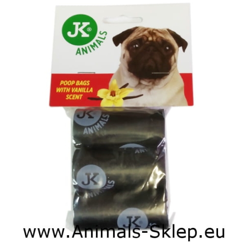 JK Animals woreczki na odchody o zapachu wanilii 3 rolki x 15szt zapas