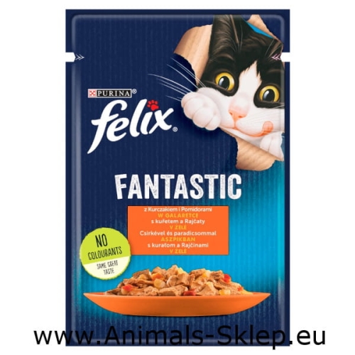 Purina Felix Fantastic kurczak z pomidorami w galarecie 85g
