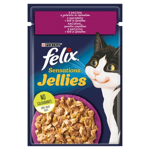 Purina Felix Sensations Jellies kaczka ze szpinakiem w galarecie 85g