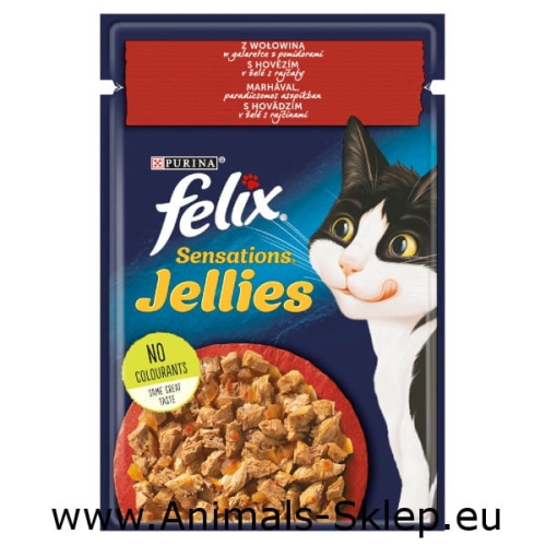 Purina Felix Sensations Jellies wołowina z pomidorami w galarecie 85g