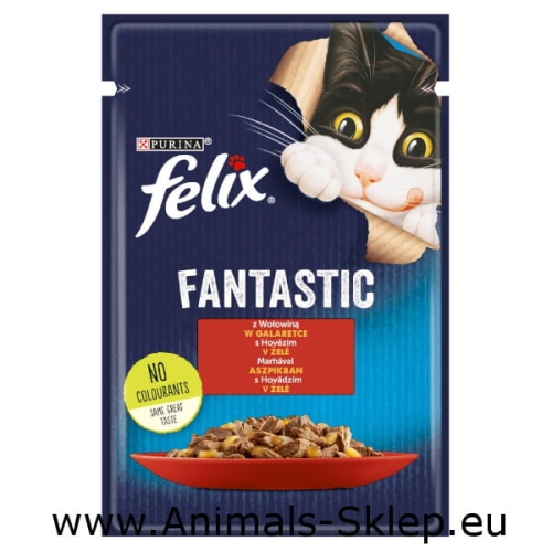 Purina Felix Fantastic wołowina w galarecie 85g