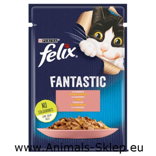 Purina Felix Fantastic łosoś w galarecie 85g