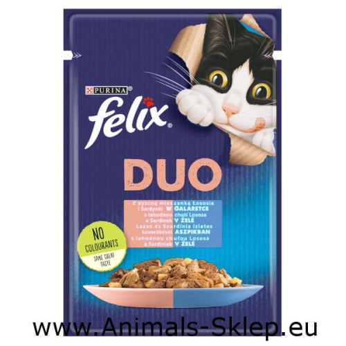 Purina Felix Duo rybne łosoś sardynki w galarecie 85g