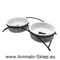 Yarro miski ceramiczne na stojaku Food Water 2x 15cm