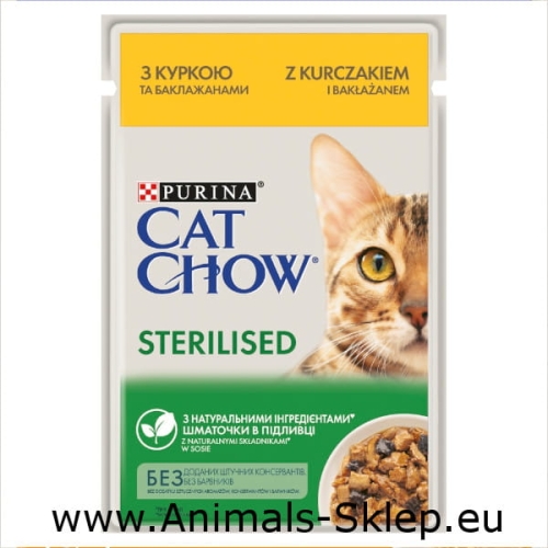 Purina Cat Chow saszetka sterilised z kurczakiem i bakłażanem 85g