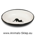 Yarro miska ceramiczna dla kota owalna czarny kot 15,5cm czarna