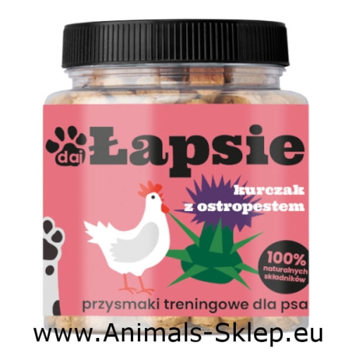 Happy Snacky Łapsie kurczak z ostropestem 300g przysmak treningowy