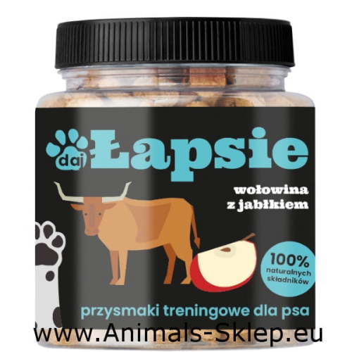 Happy Snacky Łapsie wołowina z jabłkiem 300g przysmak treningowy