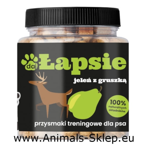 Happy Snacky Łapsie jeleń z gruszką 300g przysmak treningowy