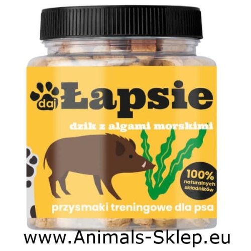 Happy Snacky Łapsie dzik z algami morskimi 300g przysmak treningowy