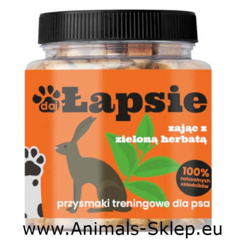 Happy Snacky Łapsie zając z zieloną herbatą 300g przysmak treningowy