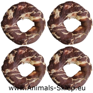 Happy Snacky ringi wołowe z królikiem i dorszem 500g 10cm 4szt