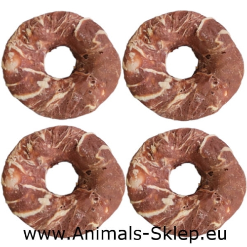 Happy Snacky ringi wołowe z wołowiną i dorszem 500g 10cm 4szt