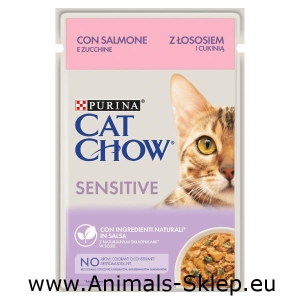 Purina Cat Chow saszetka sensitive z łososiem i cukinią 85g