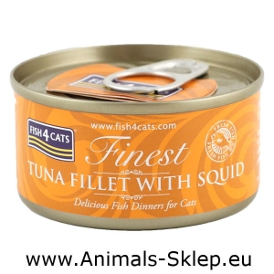 Fish4Cats Filety Tuńczyka z Kałamarnicą 70g