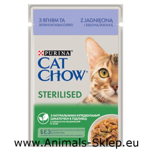 Purina Cat Chow saszetka sterilised z jagnięciną i zieloną fasolką 85g
