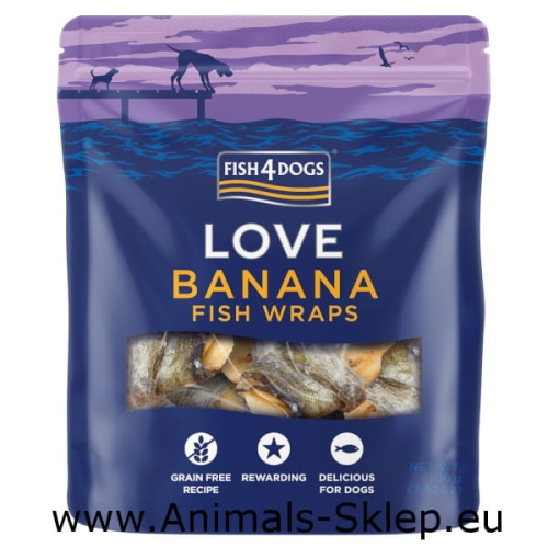 Fish4Dogs Banana Fish Wraps 100g