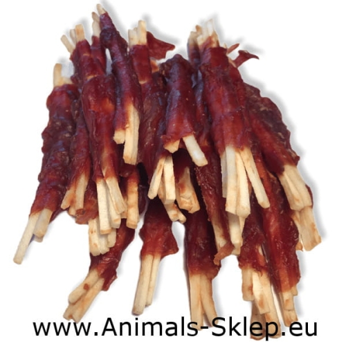 Happy Snacky cienkie paski wołowe owinięte kaczką 500g