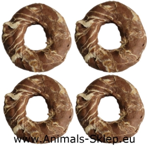 Happy Snacky ringi wołowe z kaczką i dorszem 500g 10cm 4szt