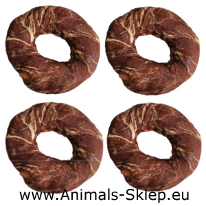 Happy Snacky ringi wołowe z jagnięciną i dorszem 500g 10cm 4szt