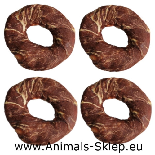 Happy Snacky ringi wołowe z jagnięciną i dorszem 500g 10cm 4szt