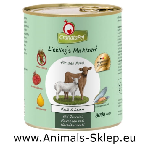GranataPet Liebling's Mahlzeit Cielęcina Jagnięcina 800g