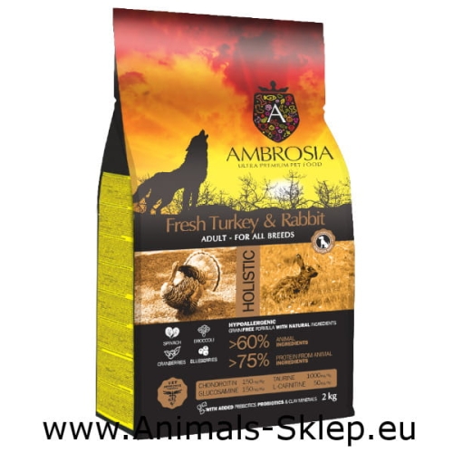 Ambrosia Sensitive indyk i królik 2kg