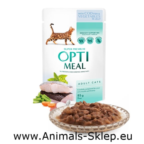 OptiMeal dorsz z warzywami w galarecie 85g